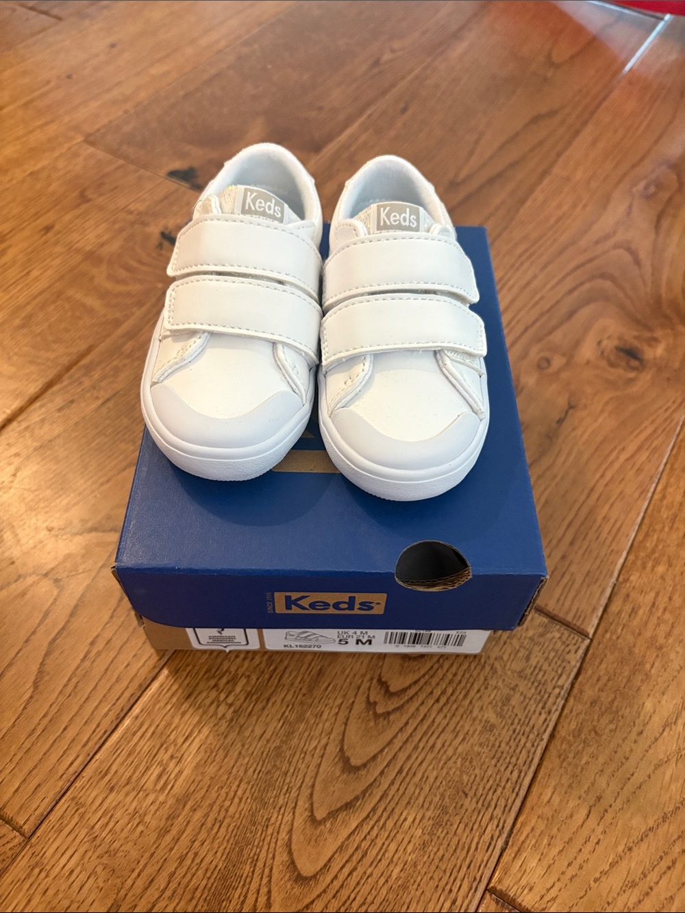 Keds Kids Courtney White Double-Velcro Sneakers NWT